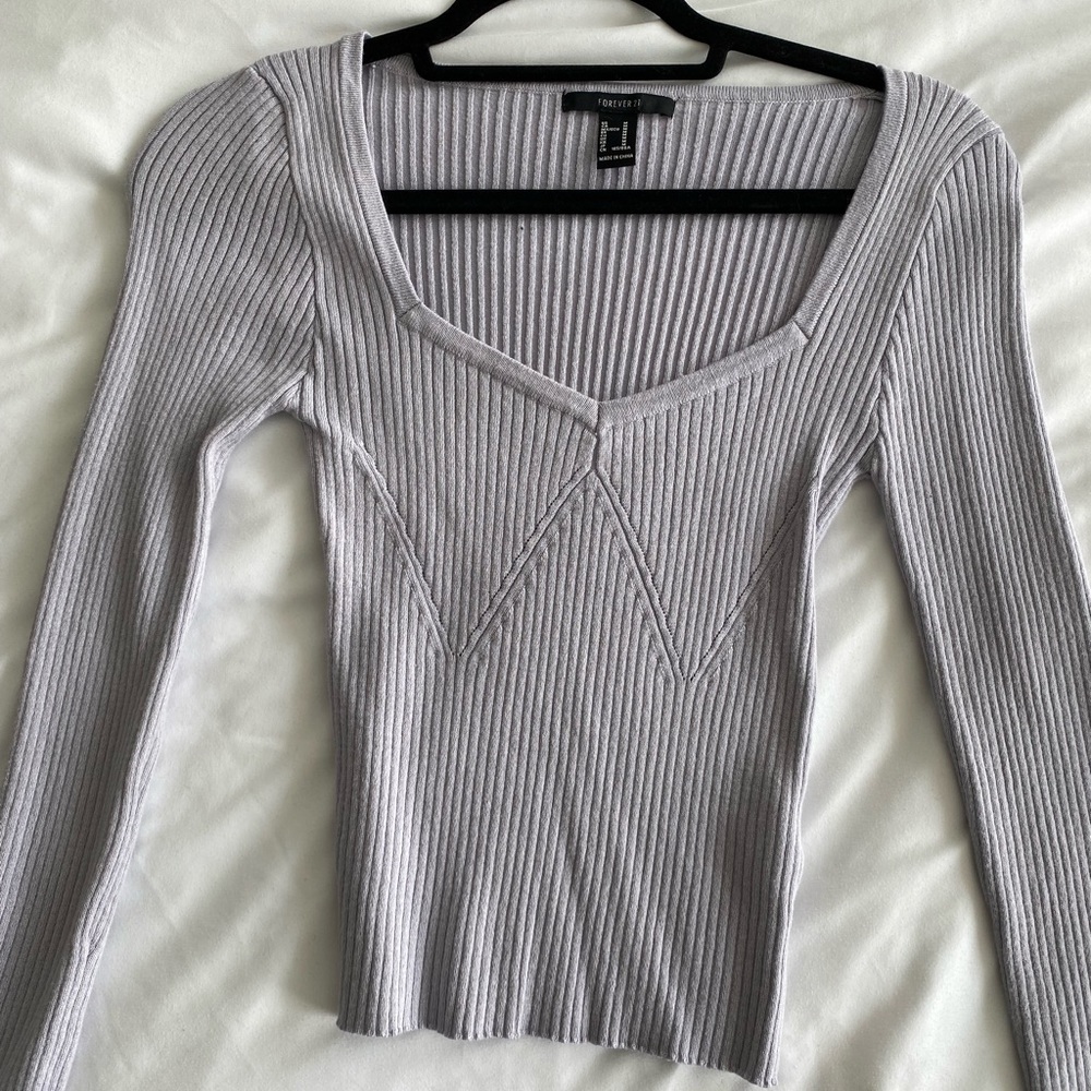 Lilac Cropped Sweater